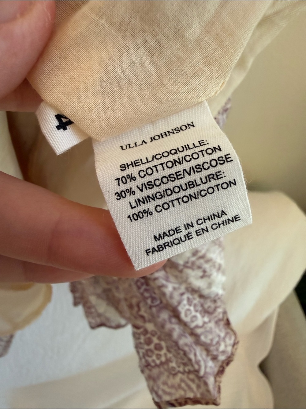 Ulla Johnson Isla Midi Dress Sandalwood Floral Cotton Voile Size 4 - Picture 6 of 6